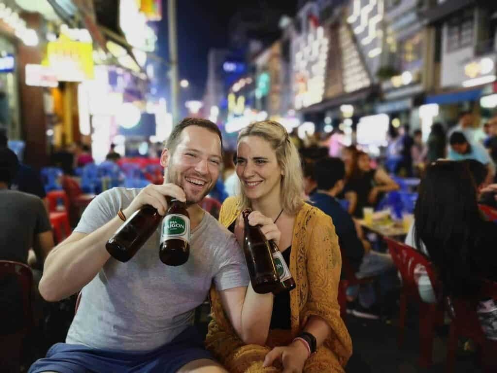 Drinking Beer on Walking St, Vietnam