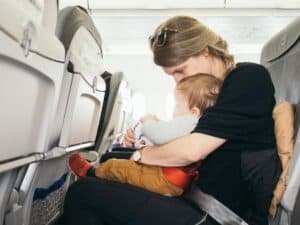 Mother and Baby on Airplane