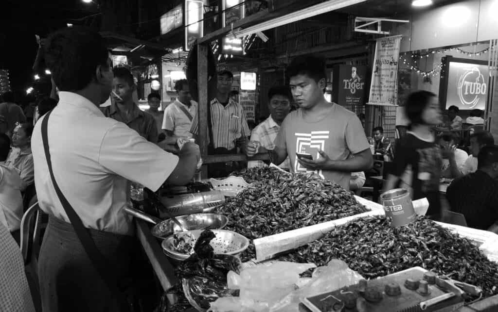 Bugs For Sale on 19th Street, Yangon