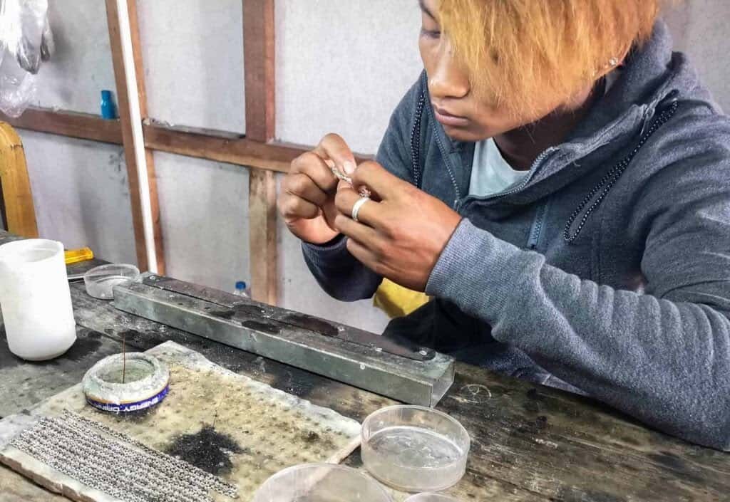 Silversmith at Inle Lake