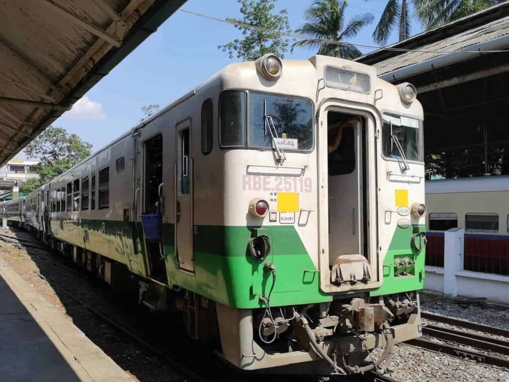 Train at Yangon Central Railway Station